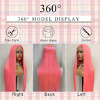 Pink Lace Front Wig Human Hair 20 Inch 13x4 Cotton Candy Pink Straight HD Lace Frontal Wig Human Hair Pre Plucked with Baby Hair Bubblegum Pink Lace Closure Human Hair Wig 150 Density for Women