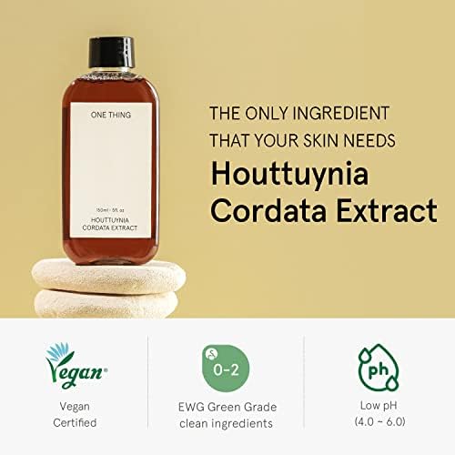 ONE THING Houttuynia Cordata Heartleaf Extract Toner 5.07 Fl Oz | Soothing Calming Hydrating Purifying Daily Facial Extracto, Oily Acne Prone Skin, Redness Irritation Relief | Vegan Korean Skin Care