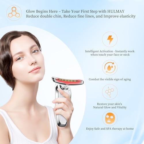 NextGen Intelligent Red Light Therapy for Face and Neck Massager, True Beauty Glow Facial Massager, Triple-Action for Face Lift & Jawline, Reduce Wrinkle & Fine Lines, Skin Relaxation, for All