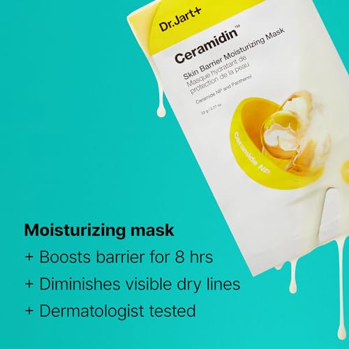 Dr.Jart+ Ceramidin™ Skin Barrier Moisturizing Face Mask | Sheet Mask | Korean Skin Care, 1 Pack