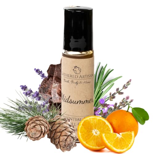 Phthalate Free | Midsummer | Natural Essential Oil Perfume | Phthalate Free, Alcohol-Free Plant Based Oil Perfume and Cologne, Nourishing, and Uniquely Handcrafted (Midsummer, Roll On)