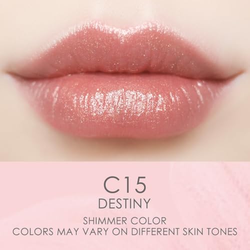 CATKIN Tinted Lip Balm Glitter Lip Stain Ultra Hydrating Lip Moistrurizer Chapstick with Vitamin E Nourishing For Cracked & Dry Lips 0.12 oz C15 Destiny - Wine Red