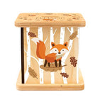 Wooden Piggy Bank for Kids and Adults, Personalized Gift Handmade in USA by BloomOwl, Custom Piggy Bank, Personalized Banks for Kids, Gifts for Baby Boys and Girls (Woodland Friends) (Woodland- Fox)