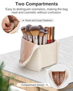 Makeup Brush Case Travel Makeup Brush Holder Portable Makeup Brush Bag Professional Cosmetic Bag Artist Storage Bag Essentials Stand-up Foldable Makeup Cup