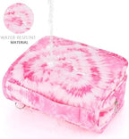 Kids Hanging Toiletry Bag for Girls, Travel Toiletry Bag for Teen Girls Cosmetic Makeup Waterproof Wash Bag Traveling Toiletries, Tie Dye Pink Heart