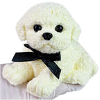 Handmade Big Taba Squishy Dog Toy, Taba Squishy Teddy Dog Toy, Cute Squishy Poodle,Realistic Puppy Toy, Silicone Mochi Fidget Pup, Stress Relief Gift for Adults & Kids (White - XL)