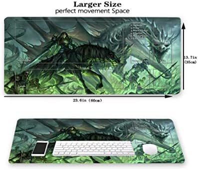 MTG Playmat, Game Play Mat for MTG TCG 24 x 14 inches Trading Card Inked Game Playmats with Storage Bag Smooth Rubber Surface Battle Game