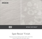 Moen Revyl Spot Resist Nickel One-Handle Single Hole Modern Bathroom Sink Faucet with Optional Deckplate and Spring Loaded Drain Assembly, 84771SRN