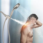 Filtered Shower Head with Handheld Combo Brushed Nickel - Dual 2-in-1 Spa System with Massage Shower Head and 10 Modes Hand Held Shower Head, High Pressure, Buit in Power Wash Mode
