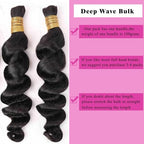 Loose Deep Wave Bulk Human Hair for Braiding No Weft Loose Deep Wave Bulk Human Braiding Hair Brazilian Virgin Human Hair Bulk for Boho Braids 100g(1 bundle/1pack) (22 Inch, Natural Color)