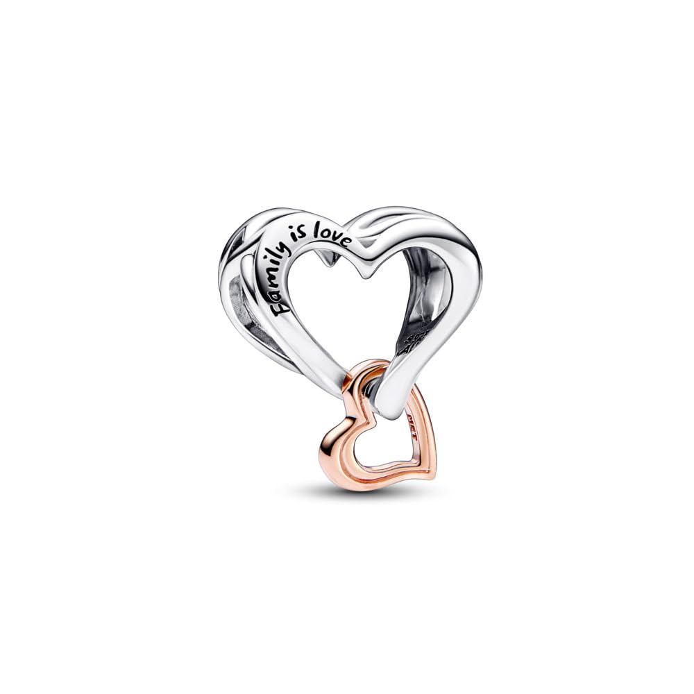 PANDORA Two-Tone Openwork Infinity Heart Charm - Swirling Heart Design - Jewelry Keepsake for Her with Gift Box - Compatible Moments Charm Bracelets - Sterling Silver & 14k Rose Gold