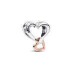 PANDORA Two-Tone Openwork Infinity Heart Charm - Swirling Heart Design - Jewelry Keepsake for Her with Gift Box - Compatible Moments Charm Bracelets - Sterling Silver & 14k Rose Gold