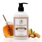 Southern Natural Goat Milk Lotion (12 oz) Face and Body Moisturizer For Dry Skin - Moisturizing Skincare and Hand Cream - Honey Almond Scent