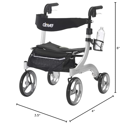 Drive Medical Nitro Clip-On Cup Holder for Walker Rollator, 6 x 4 x 3.5 Inch, Black