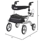 Drive Medical Nitro Clip-On Cup Holder for Walker Rollator, 6 x 4 x 3.5 Inch, Black