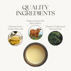 Grass-fed Beef Tallow Balm | Organic Skin Care | Handmade Natural Lotion | 2 fl oz (Cedarwood)