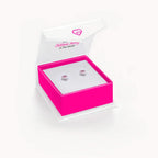 In Season Jewelry CZ Birthstone Heart Kids Earrings - 925 Sterling Silver Hypoallergenic for Girls with Secure Screw Backs - Safe & Comfortable for Toddlers & Kids - Pink