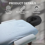 Tatuo 12 Pcs Face Cradle Covers for Massage Head Rest Microfiber Reusable Soft Thicker Massage Table Face Covers Oil Proof Headrest Cradle Sheets for Spa Beauty(Black)