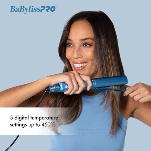 BabylissPRO Nano Titanium Specialty Ionic Hair Straightener, Professional Flat Iron For All Hair Types