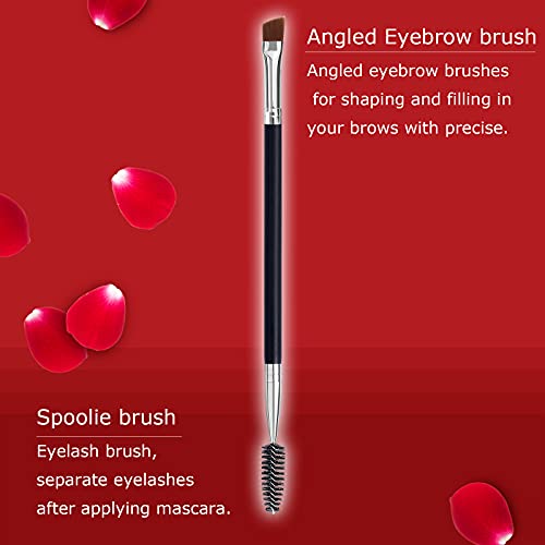 Duo Eye brow Brush, Angled Eyebrow Brush and Spoolie Brush, Eyelash Comb Eyebrow Brush Tool (20 Pcs)