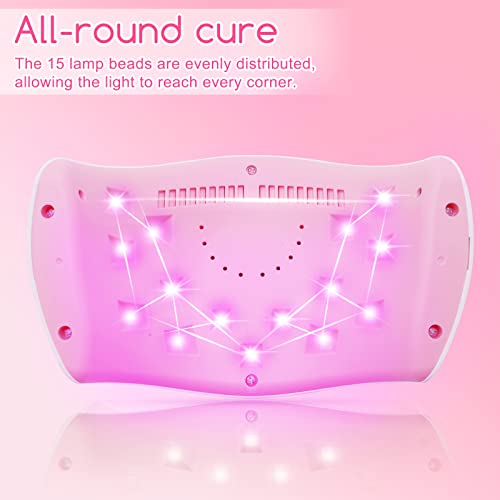 Wisdompark UV Light for Nails,UV LED Nail Lamp, Nail Dryer Professional Nail UV Light for Gel Polish with Adapter Gel Nails 3 Timers