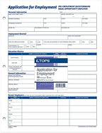 Adams TOPS 8 1/2 x 11 Inch Employee Application 50 Sheet Pads, 2 Pack (32851)