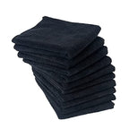 Eurow Microfiber Salon Towels – Bleachproof, Ultra Absorbent & Quick Drying – Soft, Lightweight & Durable for Hair Styling, Beauty, Barber & Spa Use, 16 x 29 Inches, 10-Pack, Black