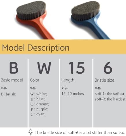 surlees Back Scrubber for Shower, Bath and Body Brush for Elderly, Men and Women, 15 Inch / 38 CM (Purple, Soft-6)