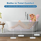 Full Body Bath Pillow, Luxury Bath Cushion with 192 Suction Cups, Bath Pillows for Tub for Head and Neck Support, with Laundry Bag Pink, 51" x 16"