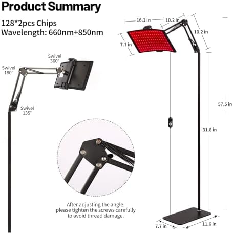 Red Light Therapy,Upgraded 2-in-1 Chips Red Light Therapy Lamp,660nm Red Light & 850nm Near Infrared Light Therapy Device with Red Light Therapy Belt and Stand Relieves Pain in All Parts of The Body