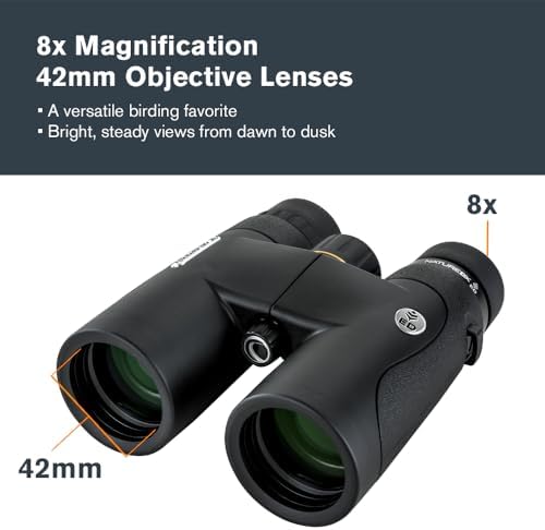 Celestron – Nature DX ED 8x42 Premium Binoculars – Extra-Low Dispersion Objective Lenses – Outdoor and Birding Binocular – Fully Multi-Coated with BaK-4 Prisms – Rubber Armored, Fogproof, Waterproof