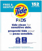 Tide PODS Liquid Laundry Detergent Pacs Free & Gentle 152-count, LARGE, White