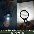 SeeZoom Magnifying Glass with Light, 3X Large Lens + 12X High Power Lens, Lighted Magnifying Glass Handheld Reading Magnifier for Seniors, Small Print, Coins & Jewelry, LED Light