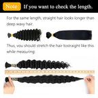 Deep Wave Bulk Hair for Braiding 16A Deep Water Wave Bulk Human Hair for Braiding Brazilian Virgin Curly Human Hair 24 Inch 50g Curly Braiding Hair for Boho Braids Micro Twist