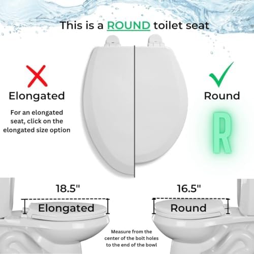 Centoco 1200-106 Round Plastic Toilet Seat, Standard Economy Model, Light Weight Residential, Bone