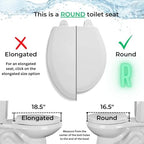 Centoco 1200-106 Round Plastic Toilet Seat, Standard Economy Model, Light Weight Residential, Bone