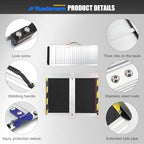 Ruedamann 4FT Wheelchair Ramp, Portable Wheelchair Ramp for Home Entrance, 30-1/4" Wider Design, Non-Slip Aluminum Folding Ramps for Wheelchairs, Strollers, Scooters, Stairs, Curbs, Doorways