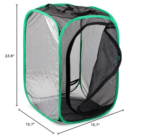 RESTCLOUD Insect and Butterfly Habitat Cage Terrarium Pop-up 23.6 Inches Tall