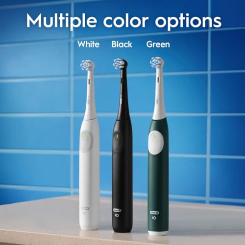 Oral-B iO Series 2 Rechargeable Electric Powered Toothbrush, Pure White with 1 Gentle Care Brush Head - Automatic Pressure Sensor to Protect Gums - 3 Modes - 2 Min Timer