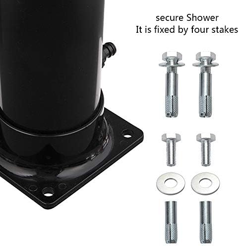 VINGLI Solar Heated Shower, 5.5 Gallon Outdoor Shower with Shower Head and Foot Shower Tap for Outdoor Backyard Poolside Beach Pool Spa,Black (5.5 Gallon)