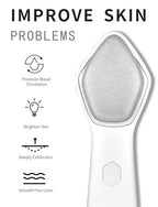 NEWDERMO Microdermabrasion Machine Pro, Large Diamond Electric Microdermabrasion Wand Tool With Red Light Therapy & 3 Levels Frequency for Face Body Exfoliate Skin Care(White)