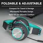 ARTIX CL750 Wired Headphones with Mic & Volume Control — Noise Isolating On-Ear Headphones for Computer and Laptop Wired, Plug in Corded Headphone Over Ear with Wire (Foldable, Aux Jack 3.5mm)