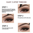 Waterproof Eyebrow Pen - Microblading Tattoo Brow Pencil, 24 Hours Long Lasting, Creates Natural Looking (Brunette - 2 PCS)