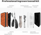 Toenail Clippers for Seniors Thick Toenails, Toe Nail Clippers Adult Thick Nails Long Handle, Professional Heavy Duty Nail Clippers 6Pcs Black