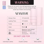 ALLOVE Sensitive Lash Extension Glue 3-5S Drying Time Low Fume Eyelash Extension Glue 3-4 Weeks Retention Waterpoof Lash Glue for Eyelash Extensions 5ml Professional Use Only