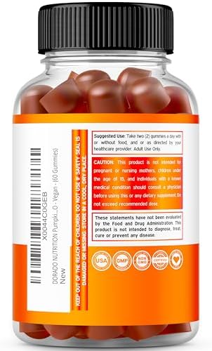 Pumpkin Seed Oil Gummies - 4,000mg Pumpkin Seed Oil For Hair Growth and Bladder Control - Sugar Free Gummy - Delicious Orange Flavor - Non GMO - Gluten Free - Vegan Supplement - (60 Count)