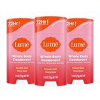 Lume Whole Body Deodorant - Smooth Solid Stick - 72 Hour Odor Control - Aluminum Free, Baking Soda Free and Skin Loving - 2.6 Ounce (Pack of 3) (Peony Rose)