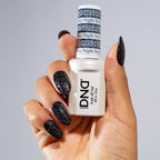 DND Gel Black Polish Set, UV/LED GelPolish and Air Dry Nail Lacquer, Matching Chip-Free Polish Duo, 0.5 Fl Oz Each