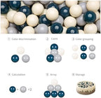 GOGOSO Ball Pit Balls for Toddler, Baby Plastic Playballs Kids Soft Pastel Pelotas Non-Toxic BPA-Free,Dark Green +Gray+White,100 Balls