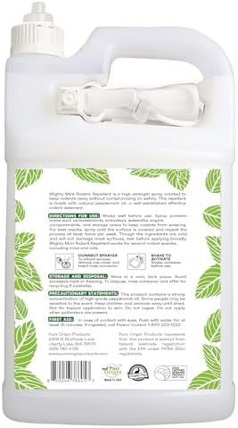 Mighty Mint Gallon (128 oz) Rodent Natural Peppermint Oil Spray with Cloth